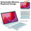 Miniatyrbilde 3 av 5: For Lenovo Tab M11 (xiaoxin Pad 11 2024) Deksel Pu+akryl Nettbrett Stativdeksel Med Bluetooth-Tastatur Azure Style D Lenovo Tab M11 (Xiaoxi