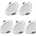 Miniatyrbilde 1 av 5: 5 LED baderomsspotlights IP44 25mm Ø85mm nedfelt taklampe