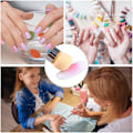 Miniatyrbillede 7 af 7: 10 stk. runde neglekunst svampehoved bløde neglebørster svampehoved neglekunst penselhoved til hjemme manicure butik salon brug
