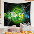 Miniatyrbillede 2 af 2: Rick And Morty Tema Gobelin Soveværelse Vægophæng Gobeliner Dekoration D 130*150CM