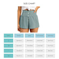 Miniatyrbild 5 av 5: Högmidjade shorts med elastisk detalj, knapp, mjuka, ventilerande strandshorts för kvinnor flickor semester himmelsblå M