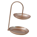 Miniatyrbilde 4 av 5: 2-lags jern frukt serveringsbrett vanntett flerlags oppbevaringsfat for kaffebord fest Rose Gold