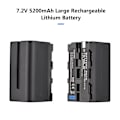 Pikkukuva 4 / 5: NP-F750/ NP-F770 Kameran Akku ja Laturisetti 1 kpl 7,2 V 5200 mAh Suuri Ladattava Akku USB:llä