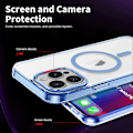 Miniatyrbild 5 av 5: Skal för iPhone 16 Pro Max Kompatibelt med MagSafe TPU+PC Transparent Telefonskydd Baby Blue