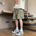 Pikkukuva 5 / 5: 2024 uudet suuret miesten cargo-shortsit kesäksi, ohuet, trendikkäät, väljät urheilulliset vapaa-ajan housut K51 Army Green 2XL