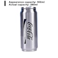 Miniatyrbilde 1 av 5: 350 ml/500 ml Coca Cola-krus, varm og kald isolasjon, 304 rustfritt stål termos, stor Coca Cola-vannflaske, tilpasset bilkoppholder Actual Capacity 360Ml Silver