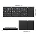 Miniatyrbild 2 av 7: Trefällbart Bluetooth-tangentbord, Bluetooth Bärbart Mini Trådlöst Tangentbord med Touchpad Mus - Svart