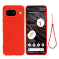 Kompatibel med Google Pixel 8 Anti-fingeravtrykk Mobildeksel Flytende Silikon Mykt Fôr Bakside Red