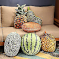 Miniatyrbillede 2 af 5: 35-55cm Livagtige Frugt Plys Legetøj Simulation Æble Vandmelon Mlemon Litchi Ango Jordbær Ananas Durian Fyldt Pude Hami melon  B 35-55cm