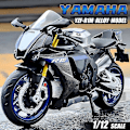 Pikkukuva 2 / 5: 1/12 Mittakaavan Yamaha YZF-R1M Moottoripyörämalli Leikkiauto Seosvalettu Simulaatiomallit Moottoripyörä Kokoelma Koriste Poikien Leikkikalut Lahjat Black
