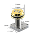 Miniatyrbild 3 av 4: 1 Set Digitalt Lösenordslås Förtjockad 3-siffrig Design Zinklegering Postlåda Låda Säkerhetsnummer Kodlås Daglig Användning Mengxi Golden