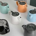 Miniatyrbillede 2 af 4: Autentisk japansk keramisk tekande | Rustfri stål infuser | Elegant og funktionel til eftermiddagste Light blue