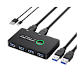 Miniatyrbild 1 av 5: USB KVM Switch USB 3.0 KVM USB Switch Kompatibel med Tangentbord Mus Skrivare Mi Box 2pc Port Shari