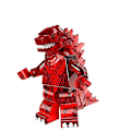 Pikkukuva 4 / 5: 8 kpl Mini Godzilla -sarjan kokoonpantavissa olevia rakennuspalikkahahmoja, mekaaninen jää- ja laavagodzilla