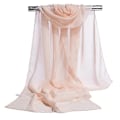 Miniatyrbillede 1 af 5: Transparent Chiffon-Sjal | Sjal til Kvinder Brudekjole - Ensfarvet Chiffon Silke Beige 160x50cm