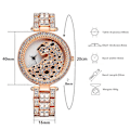 Miniatyrbillede 3 af 5: Guld Leopard Ur Bling Dame Quartz Ur Rose Gold