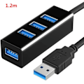 Miniatyrbild 1 av 4: USB-hubb Multi USB Splitter Hub Använd ström Black 1.2M