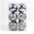 Miniatyrbilde 5 av 5: Julepyntkule Juleristpynt Juleristanheng Julegavepynt 12 stk GREY 8CM