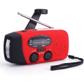 Miniatyrbillede 3 af 5: 2000mAh Håndsving Radio Powerbank; Solcelle Batteri Lommelygte - Rød, god kvalitet