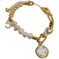 Miniatyrbillede 1 af 3: Uregelmæssig perle T-formet spænde armbånd fransk mode design sans retro kærlighed armbånd net rød temperament hånd smykker kvinder