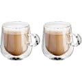 Pikkukuva 1 / 5: 50ml/150ml/280ml Kaksiseinäiset lasiset kahvikupit kahvalla, 2 kappaleen setti 280ml