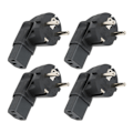 Miniatyrbillede 8 af 8: 4 stk. EU 4,8 mm til IEC320 C13 konverter 90 graders strøm til bærbar strøm EU-stik 100-250V