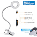 Miniatyrbilde 3 av 6: Skrivebordslampe klips på lys, 3 lys Mo 11 dimbar lysstyrke øyepleie bok justerbar for lesing studere arbeid