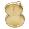 Miniatyrbillede 5 af 5: 2-lags Frugtbakke Guld Elegant Stor Kapacitet Dekorativ Multifunktionel Cupcake Stand til Hjemmefest Køkken