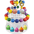 Miniatyrbillede 1 af 3: Lollipop Holder 3 Lag 42 Huller Lollipop Display Rack Dessert Hvid Plastik Cake Pop Display Stand Dekorativ Dessert Tower Bakke