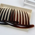 Miniatyrbilde 2 av 5: Fransk Twist Kam Retro Celluloid Hårkam 7 Tenner Sklisikker Kam Hårstyling Brown