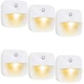 6 stk. Sensor Natlampe Intelligent Led Natlampe Induktion Natlampe Varmt Led Sensorlys
