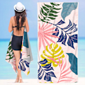 Miniatyrbild 1 av 4: Strandhandduk, 160x80cm Lätt Mjuk Strandhandduk Absorberande Överdimensionerad Handduk med Väskor för Vuxna Kvinnor Män