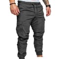 Herre Lommebukser Casual Elastisk Snøring Ode Lange Bukser ZX Mørk Grå M Dark Grey M