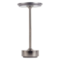 Miniatyrbillede 2 af 4: Ledningsfri skrivebordslampe Dæmpbar metal USB genopladelig skrivebordslampe silver