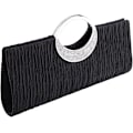 Miniatyrbillede 1 af 5: Damet Tote Taske Damer Krystal Diamante Clutch Pung Brude Bryllup Aften Fest Håndtaske Sort Hvid Sølv Tegnebog