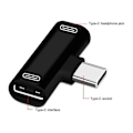 Miniatyrbild 3 av 4: 2-i-1 USB-C-splitter, typ C hane till dubbla typ C hona för hörlurar och laddning red