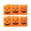 Pikkukuva 3 / 6: Halloween-kurpitsa kynttilät 6-pakkauksessa, LED-valot juhliin ja koristeluun