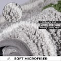 Miniatyrbillede 4 af 5: Skridsikker bademåtte Ekstra absorberende og blød mikrofiber bademåtte i dør, badeværelse og soveværelse grey 31" X 20"