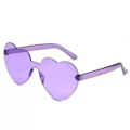 Miniatyrbilde 1 av 5: Retro hjerteformede solbriller damer oversized UV400 Lilla one size purple