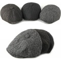 Miniatyrbilde 4 av 4: Justerbar Herringbone Baker Boy Flat Caps Beskyttende Cap Stoff Cap For Menn