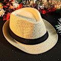 Miniatyrbillede 5 af 6: Unisex Fedora Hat Trilby Halmhatte Sommer Panama Strand Solhat