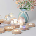 Miniatyrbillede 3 af 5: Lysende Træ LED Lampe Display Base Stand Holdbar Elegant Glas Kunst Sokkel til Boligindretning Large-Warm light