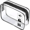 Miniatyrbild 1 av 5: Genomskinlig necessär för resor, transparent flygplansväska, godkänd av TSA, kosmetikapåse, transparent duschväska, transparent necessär