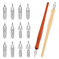 Miniatyrbild 1 av 5: 10 st Dip Pen Set Nib Penhållare Serieteckningspenna Nib Set Pen Ink Nib Kalligrafi Penna Nibs Träritning