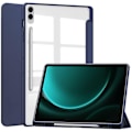 Pikkukuva 1 / 5: Kirkas suojakotelo Samsung Galaxy Tab S9 FE Plus -tabletille, kynäpaikka, kolmiosainen jalustakotelo Dark Blue