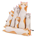 Miniatyrbild 1 av 5: 50-130cm Kawaii Lång Plushkatt Fylld Mjuk Kattleksak Soffa Ryggkudde Kudde Babyföljeslagare Dockor Flickors Födelsedagspresenter Gray 90cm