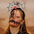 Miniatyrbillede 3 af 5: Rød Halloween edderkoppespind hårbøjle cosplay maskeret edderkop pandebånd