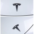Pikkukuva 5 / 5: 3x Mattamusta T-logo huppu, ohjauspyörä ja tavaratilan luukku -merkki Tesla Model Y -autoon