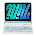 Miniatyrbild 2 av 4: C06B Kompatibelt för iPad mini 6 (2021) Anti-Repskyddande Fodral med Bluetooth-Tangentbord Stötsäkert Ställ Läderfodral med Pe LightGreen