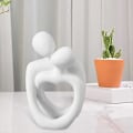 Miniatyrbillede 5 af 5: Par Skulptur Minimalistisk Resin Kærlighedsstatue Skrivebord Abstrakt Par Statue til black